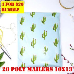 20 Pack 10x13 Poly Mailers Cactus Designer Bags